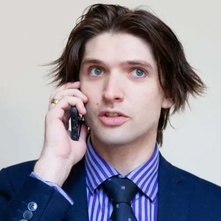 Jacob Braschwitz on the telephone.